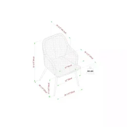 Blue Lily Upholstered Dining Chairs, Set of 2