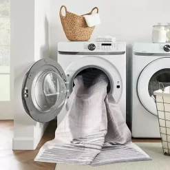 Blue Linear Geometric Washable Accent Rug, 2x4