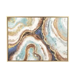 Blue Marbling Agate Framed Canvas Art Print
