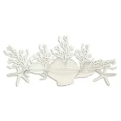 Blue Metal Coral and Shell Wall Plaque