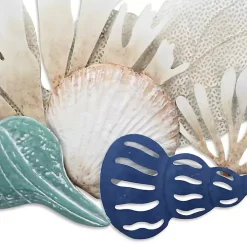 Blue Metal Reef and Shell Wall Plaque
