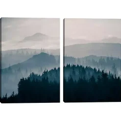 Blue Mountain Canvas Prints, Set of 2