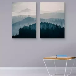 Blue Mountain Canvas Prints, Set of 2