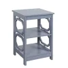 Blue Octagon 2-Shelf Accent Table