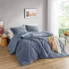Blue Quilted Teddy 3-pc. Full/Queen Comforter Set