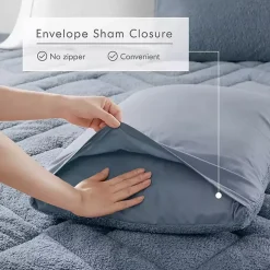 Blue Quilted Teddy 3-pc. Full/Queen Comforter Set