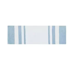 Blue Reversible Stripe Trim Bath Mat, 72 in.