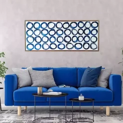 Blue Rings Framed Canvas Art Print