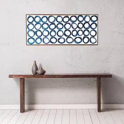 Blue Rings Framed Canvas Art Print