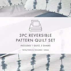 Blue Shibori Reversible 2-pc. Twin Quilt Set