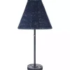 Blue Sirocco Table Lamp with Rattan Shade