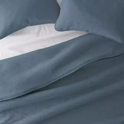 Blue Stitched Stripes 3-pc. King Quilt Set