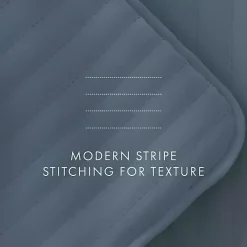 Blue Stitched Stripes 3-pc. King Quilt Set