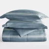 Blue Striped Reversible 3-pc. Queen Comforter Set