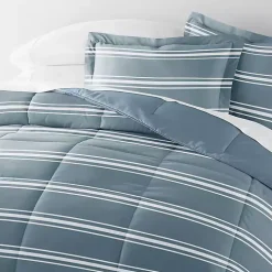 Blue Striped Reversible 2-pc. Twin Comforter Set