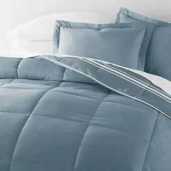 Blue Striped Reversible 3-pc. King Comforter Set