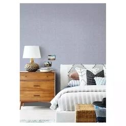 Blue Textured Faux Fabric Peel & Stick Wallpaper