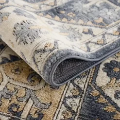 Blue Tile Border Area Rug, 8x10