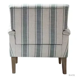 Blue White Carved Slope Stripe Accent Chair