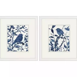 Bluebird Silhouette Framed Art Prints, Set of 2