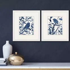 Bluebird Silhouette Framed Art Prints, Set of 2