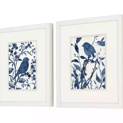 Bluebird Silhouette Framed Art Prints, Set of 2