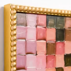 Blush Checkerboard Framed Canvas Art Print