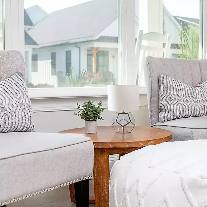 Brass and Glass Octagon Table Lamp