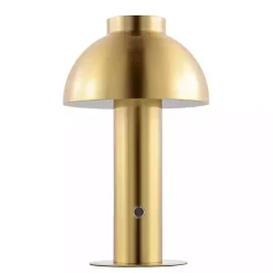 Brass Dome LED Cordless Table Lamp, 12 in.