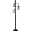Bronze Caged Metal 3-Tier Floor Lamp