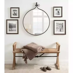 Bronze Metal Antique Round Wall Mirror