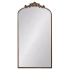 Bronze Metal Arch Ornate Crown Wall Mirror
