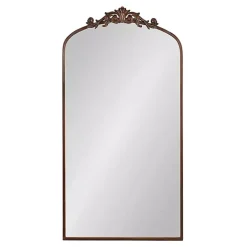 Bronze Metal Arch Ornate Crown Wall Mirror