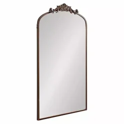 Bronze Metal Arch Ornate Crown Wall Mirror