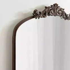 Bronze Metal Arch Ornate Crown Wall Mirror