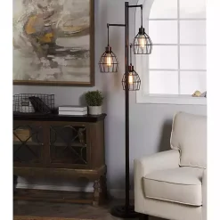 Bronze Metal 3-Tier Floor Lamp