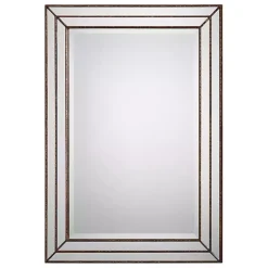 Bronze Metallic Grooved Texture Wall Mirror