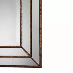 Bronze Metallic Grooved Texture Wall Mirror