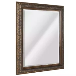 Bronze Ornate Beveled Framed Wall Mirror