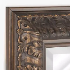 Bronze Ornate Beveled Framed Wall Mirror