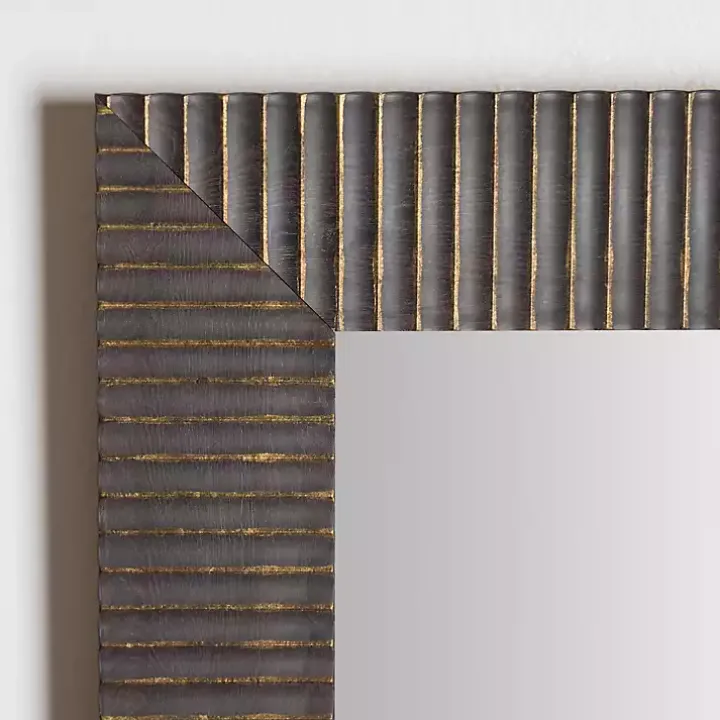 Bronze Ribbed Devin Profile Mirror, 24x36 in.