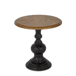 Brown and Black Wooden Hemlock Accent Table