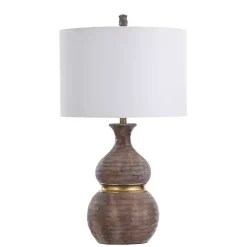 Brown and Gold Gourd Table Lamp