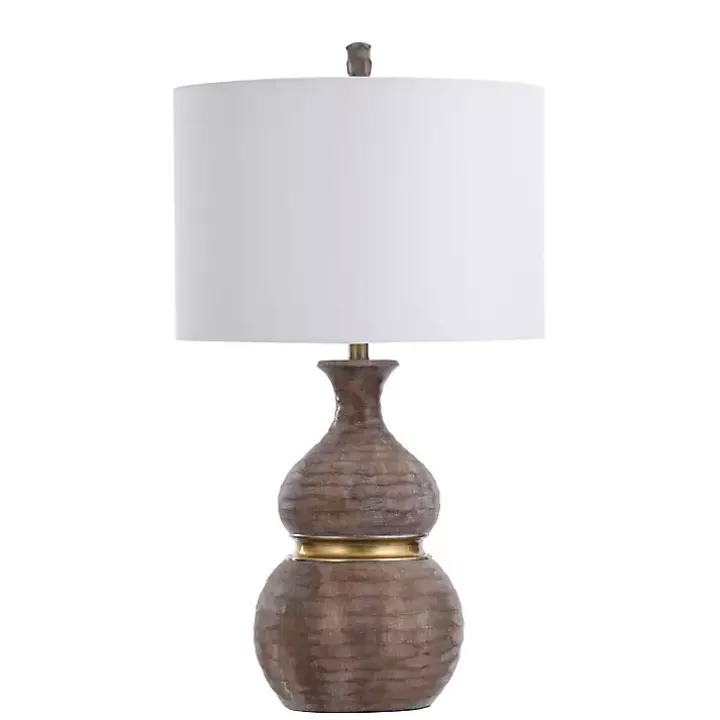 Brown and Gold Gourd Table Lamp