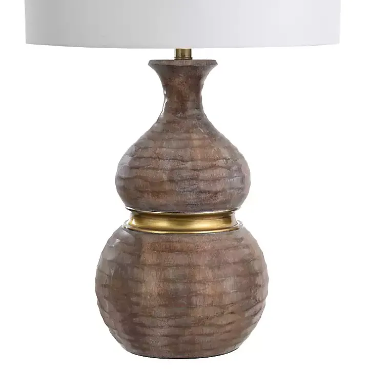 Brown and Gold Gourd Table Lamp