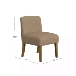 Brown Boucle Upholstered Dining Chair