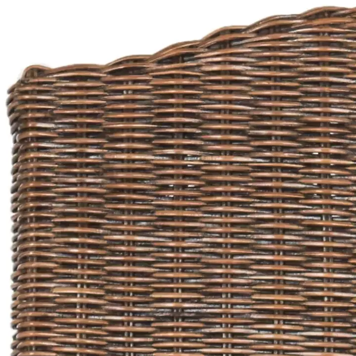 Brown Camelback Wicker Dining Chairs, Set of 2