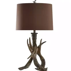 Brown Faux Antler Table Lamp