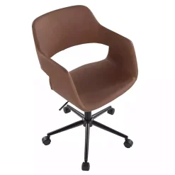 Brown Faux Leather & Black Marshall Office Chair