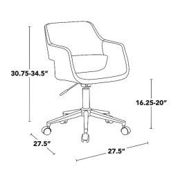 Brown Faux Leather & Black Marshall Office Chair